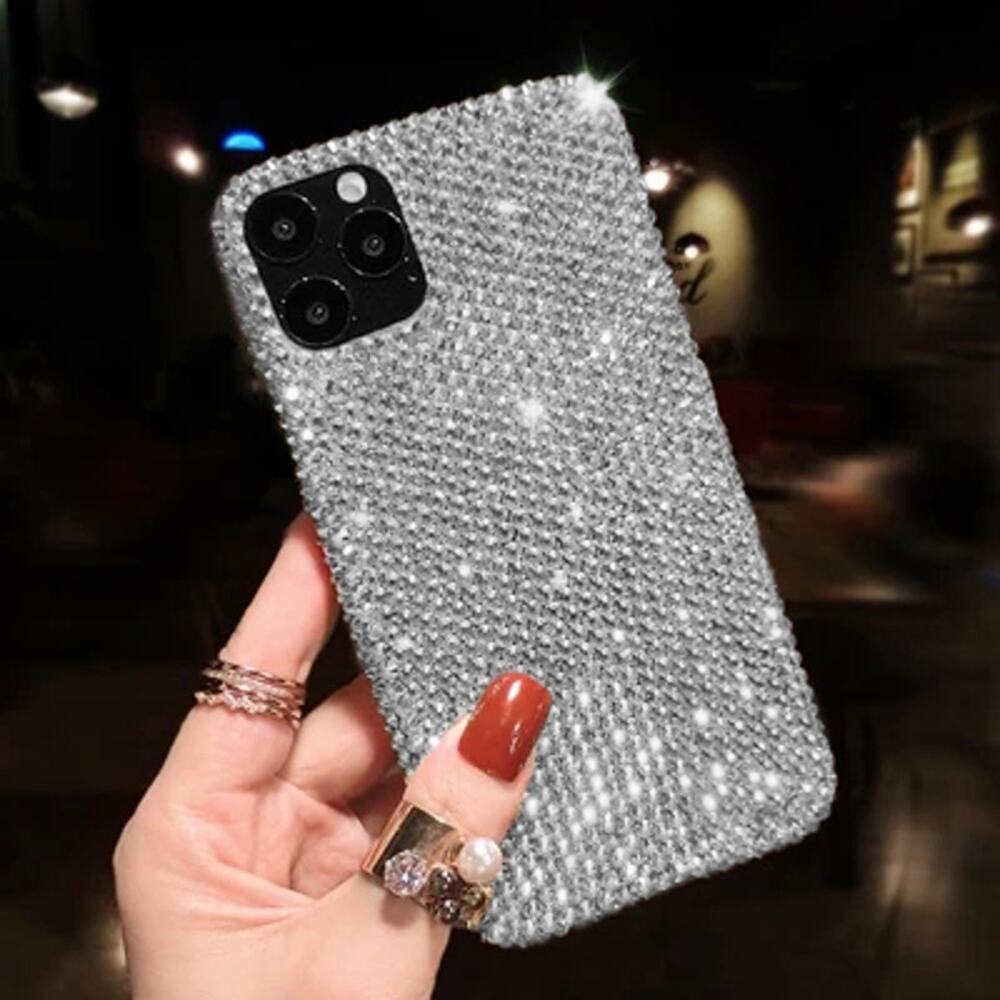 iPhone 15 Pro Sparkly Bling‎ Rhinestone Case Hand Glued Luxury